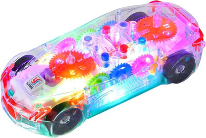 ABK Transparent Toy Car - with Visible Colored Moving Gear