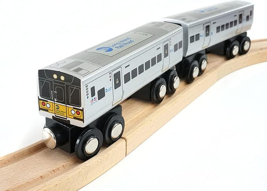 MUNI PALS Munipals Long Island Rail Road Wooden Railway M7 2-car Set–Child