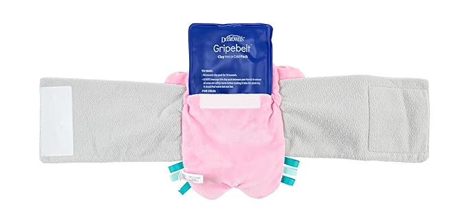 Dr. Brown's Gripebelt Heated Belly Band, Soothe Baby's Tummy with Gentle Warmth and Compression 3m+, Pink