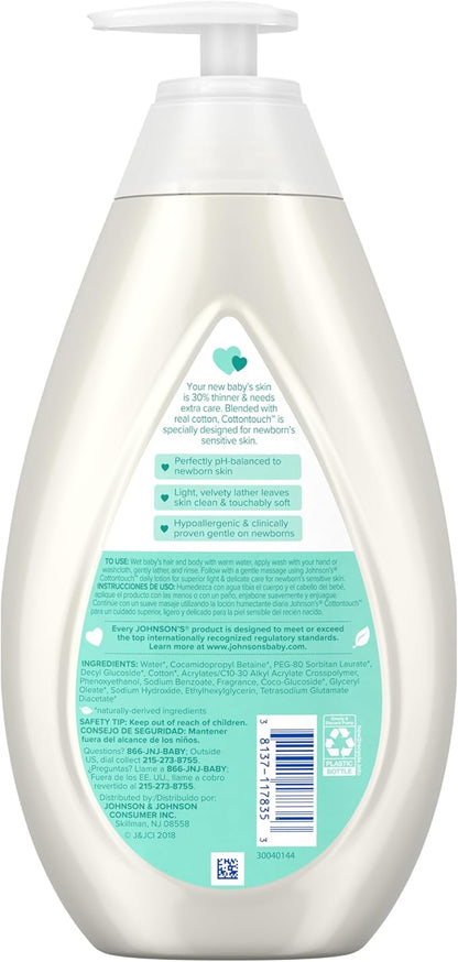 Johnson's Baby CottonTouch Newborn Baby Wash & Shampoo with No 27.1 Fl