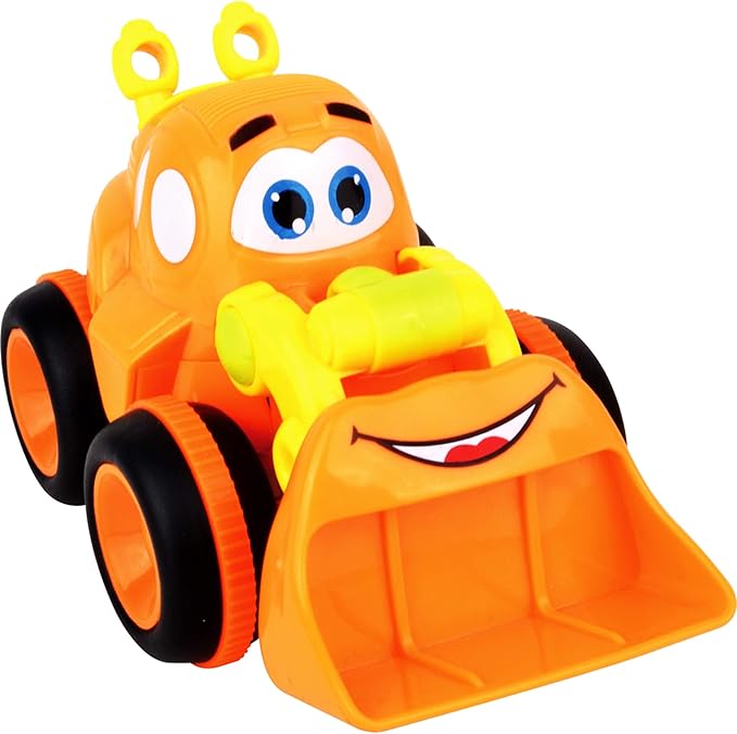 Toys for a 2 Year Old Boy - 3 Friction Powered Trucks for 2+ Year Old Boys, Push & Go Cars Cartoon Construction Vehicle Set