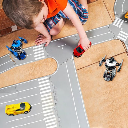 CDDZSW 4 Pack 3-5 Years Old Boys Toddler Pull Back Transforming Toy Cars, Pull Back Truck Toys for Boys and Girls 3 Years