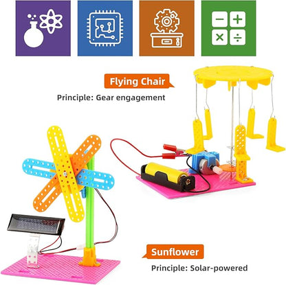 STEM Toys for Girls Age 8-12, Kids Electronic Building Engineering Craft Kits for Boys 6-8, DIY STEAM Projects Science Kit 7-9 10-12, Learning Toys for Elementary Gifts for 6 7 8 9 10 12 Year Old Girl