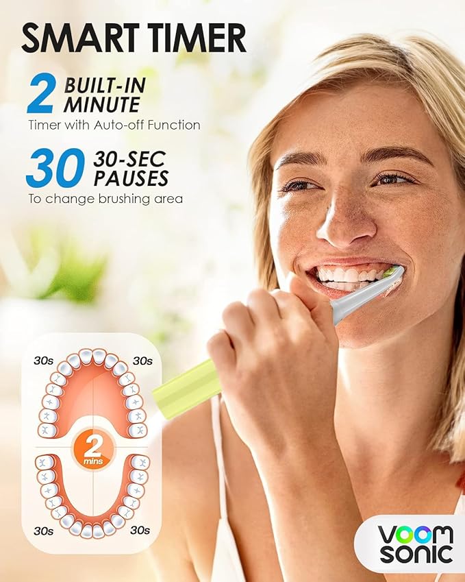 Voom Sonic Go 1 Series Travel Electric Toothbrush | Travel Toothbrushes - Battery Operated Toothbrush for Adults & Kids, Dentist Recommended Toothbrush, Portable w/ 2 Minute Timer (Yellow)