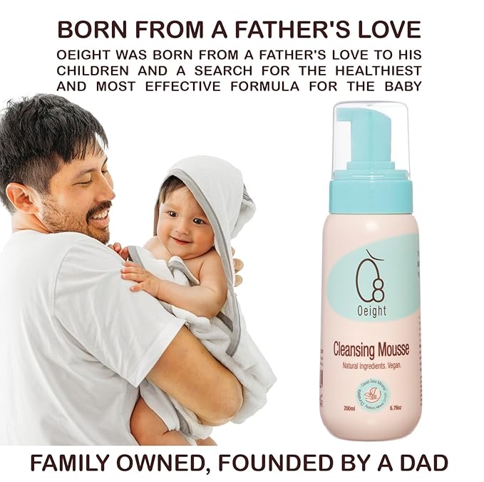 Cleansing Mousse: Natural Baby Body Wash Foam with Dunaliella Salina, Dead Sea Minerals 6.76 Oz