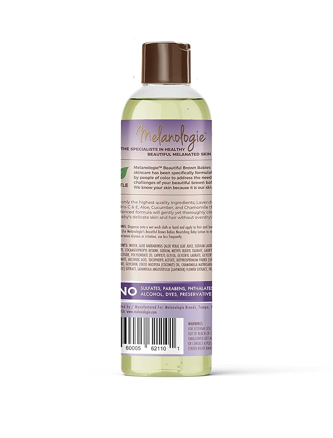 Beautiful Brown Babies Nourishing Gentle Baby Skin and Hair Cleanser, Sulfate- 12 oz