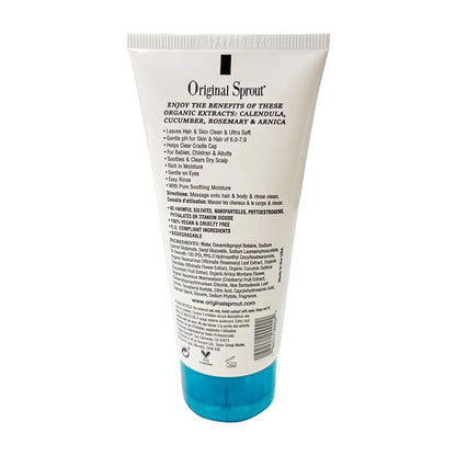Original Sprout Baby Shampoo and Body Wash, Hypoallergenic Formula with Organic Calendula & Rosemary for Sensitive Hair & Skin 3 oz.
