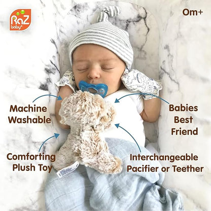 RaZbaby JollyPop Pacifier, Holder w/Detachable Baby Pacifier 0M+, 100%