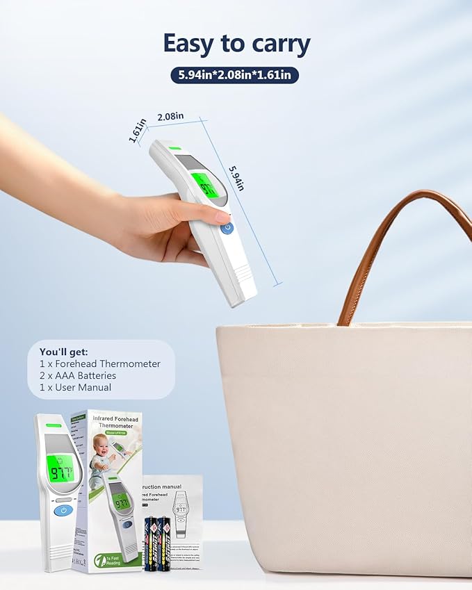Forehead Thermometer for Kids and Adults, HealthTree No Touch Forehead Thermometer for Baby 2 in 1 Digital