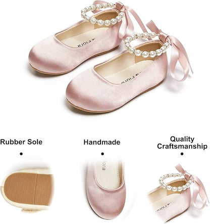 Felix & Flora Girls Toddler Little Ballet Shoes - Flower