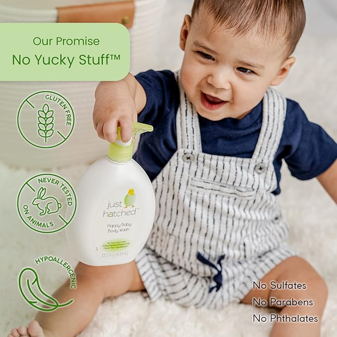 Happy Baby Body Wash Multi-Pack - Gentle Bath + Body Cleanser, Huggable Yummy Fragrance for Newborns 13.5 fl (2 Pack)