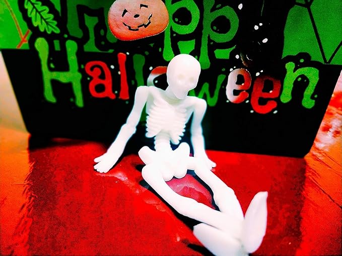 UpBrands 48 Stretchy Toys, Party Favors for Kids Halloween Skeletons, 12 Colors Bulk Set, Kit for Easter Egg Basket Stuffers, Goodie Bags, Pinata Filler, Small Toys Classroom Prizes