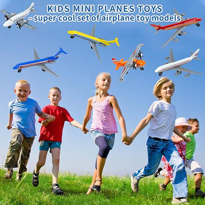 Toy Airplane 6 Pack, Diecast Airplane Toys for Boys Age 3 4-7 8-12