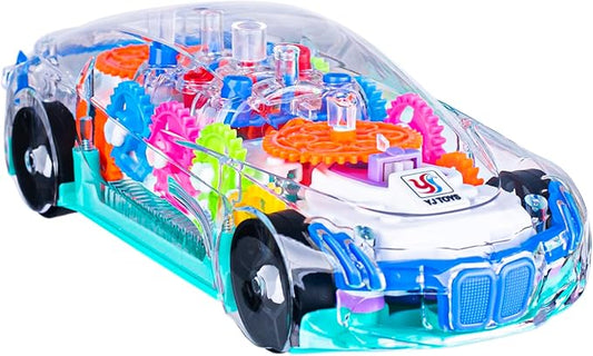 Berry President Transparent Electric Gear Train Toy with Flashing Lights 3 4 5 Year