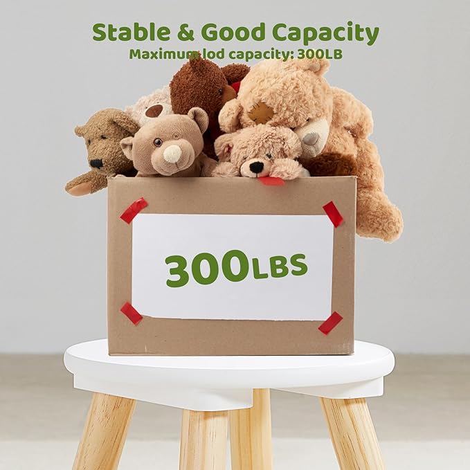 Beright Wooden Step Stool for Kids, 9 Inch Round Kids Chair fit with Sensory Table, Sturdy Sitting Stool with Assembled Four-Legged for Children Toddler, 1 Pack