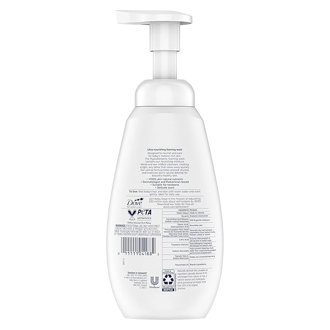 Baby Dove Baby Foaming Wash Melanin-Rich Skin Nourishment 4 Count 13.5 fl.