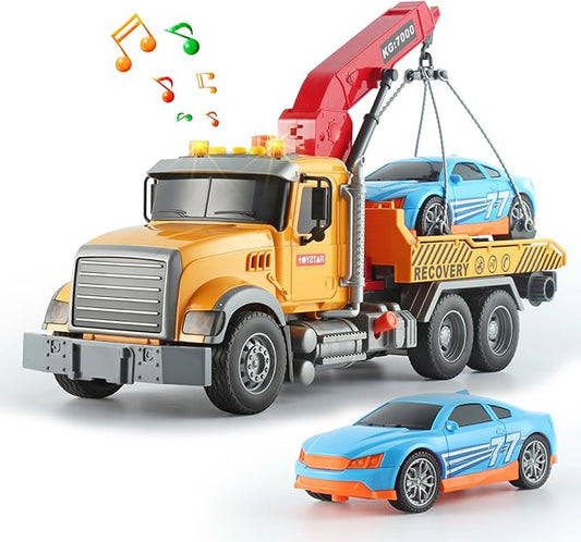 15" Tow Truck toddlers Gifts Toys Hook Friction Powered Push 3+