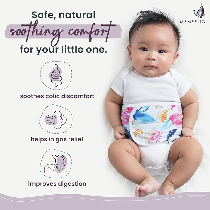 Baby Belly Band for Gas & Colic Baby Relief - Self Heating Belly Band Baby Belly Button Band Colic Band Tummy Wrap for Babies Colic Belt Baby Gas Wrap Colic Baby Relief Newborn