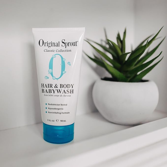 Original Sprout Baby Shampoo and Body Wash, Hypoallergenic Formula with Organic Calendula & Rosemary for Sensitive Hair & Skin 3 oz.