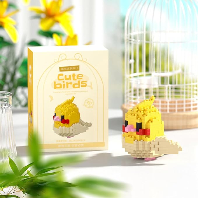 Birds Building Blocks for Adults Mini Building Blocks Birds Building Bricks Toy Micro Block Building Set Gift for Kids and Adults-237 PCS(Cockatiel A)
