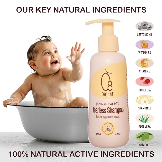 O8 Baby Tearless Shampoo, Natural Baby Shampoo 220ml B5, for