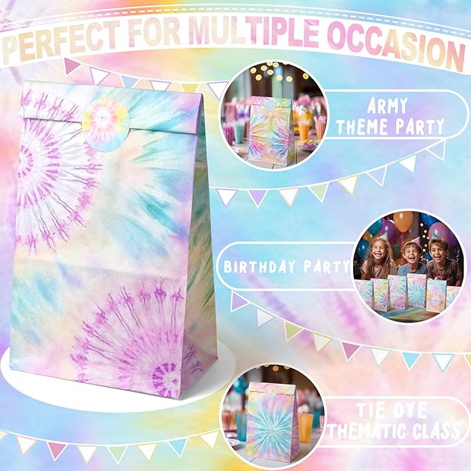 Tie Dye Party Favor Bags Tie Dye Goodie Bags Tie Dye Party Favors for Kids Tie Dye Birthday Party Supplies