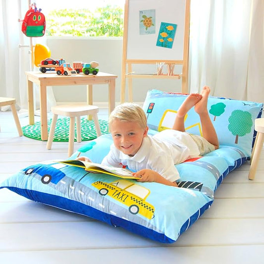 Butterfly Craze Floor Pillow Bed Lounger, Cozy and Stylish Seating Solution for Kids & Adults, Recliner Floor Cushion for Ultimate Comfort, 5 Pillows Already Included, Transportation, Queen