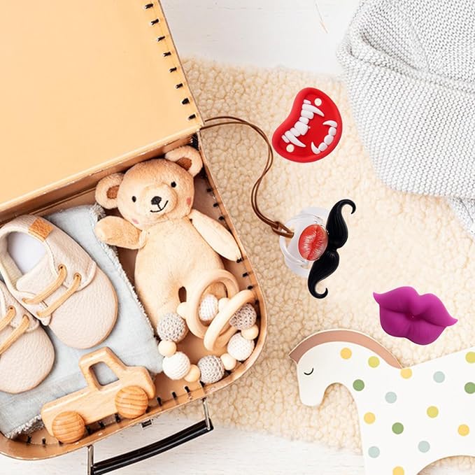 Funny Baby Pacifiers Mustache Pacifiers BPA Free 4 Pack Baby