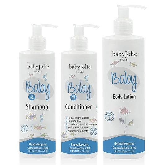 Baby Jolie Baby Bath Set | 1 Baby Shampoo 7.5oz (221ml) + 1 Baby 7.5oz (221ml) 1 Baby 11oz (325ml)