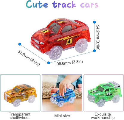 Track Cars Magic Kids Gifts: 4 Pack Track Accessories Replacement 3 4 5 6 7 8 5 LED