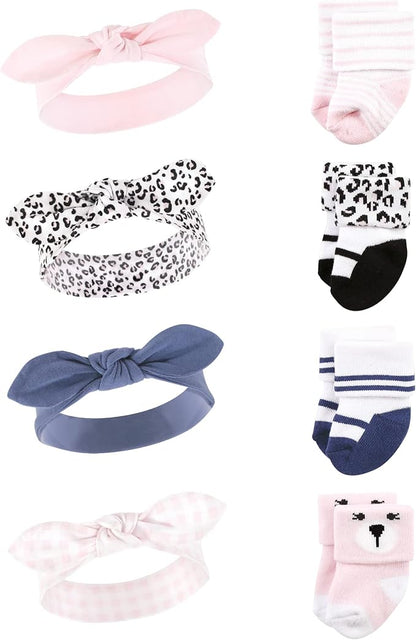 Hudson Baby baby-girls Headband and Socks Set