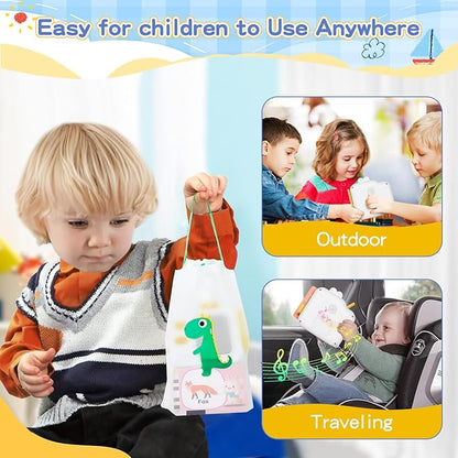 Talking Flash Cards with LCD Writing Tablet for Toddlers, Language Learning Toys with 80 Words, Learning Phrases, Objects Adjectives, Speech Therapy, Autism Sensory Toys Learning Montessori Toys