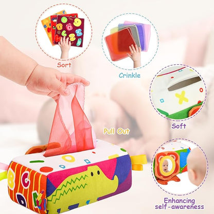 YOGINGO Baby Toys 6 to 12 Months - Baby Tissue Box Toys 1 Year