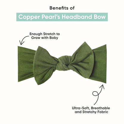 Copper Pearl Baby Bows: Stylish Headbands for Baby Girls, Premium Soft and Stretchy Baby Headbands