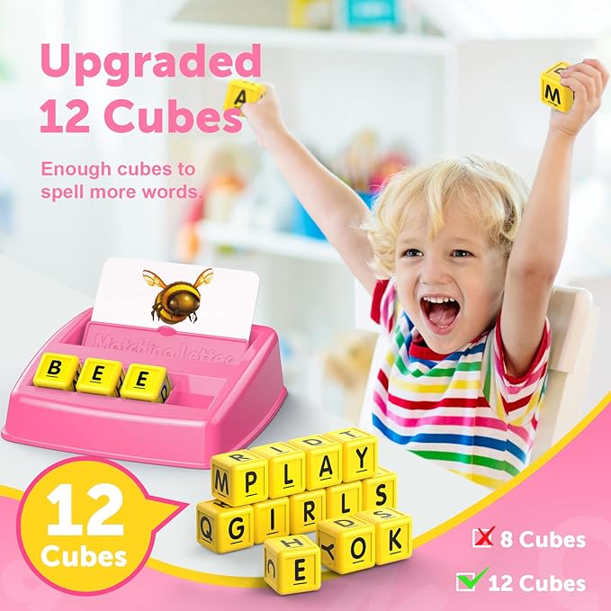SAITCPRY Toys for Ages 2-4 4-6,Educational Toys for 3 4 5 Year Old for Toddlers 2-4 Year Matching Letter Games for 3-5 Montessori Toys for Kids Birthday Halloween Christmas Stocking Stuffer Gifts