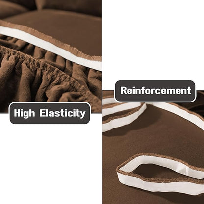 NORTHERN BROTHERS Stretchy Recliner Chair Covers, Velvet Recliner Covers, Lazy Boy Chair Cover (Brown, loveseat)