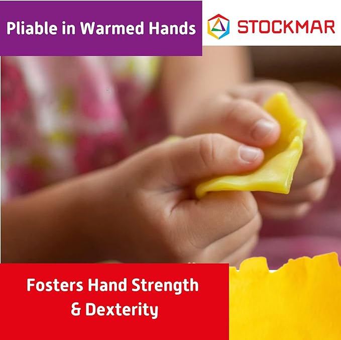 Stockmar Modelling Beeswax - 6 Color Beeswax Sheets Set - For Kids, Toddlers, and Artists looking for Waldorf Organic Art Supplies, Non Toxic Beeswax, Non Drying Beeswax Modeling Wax For Homeschoolers