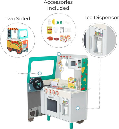 Teamson Kids My Little Helper Kids Play Taco Truck Playset with Accessories, Multicolor