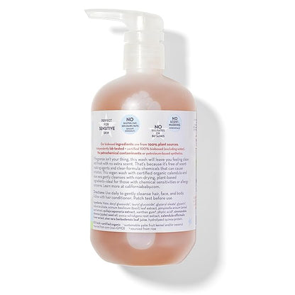 California Kids Super Sensitive Unscented Shampoo and Bodywash | 100% Plant-Based 562 mL 19 oz.