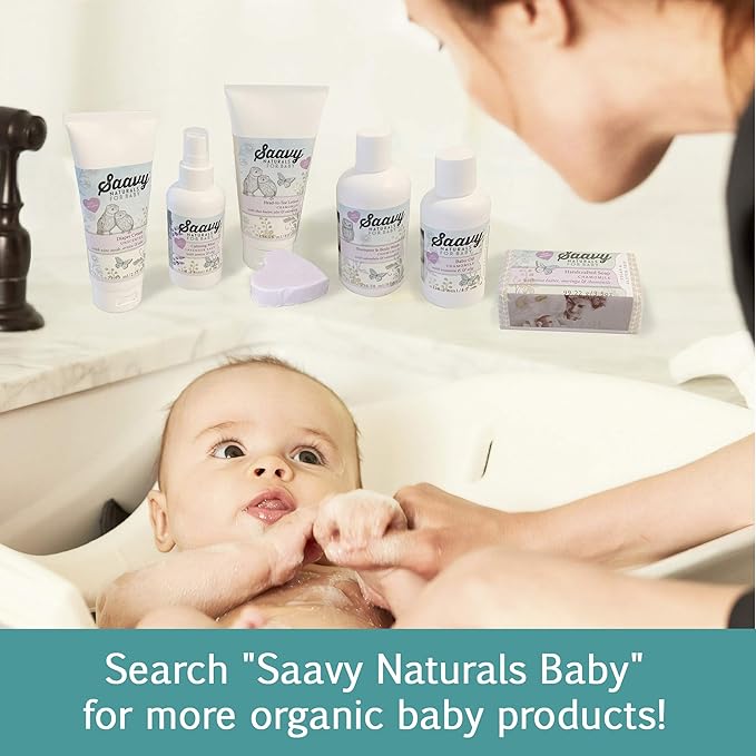 Saavy Naturals Organic Chamomile Baby Shampoo and Body Wash Set, Calendula and Vitamine E 8oz Per