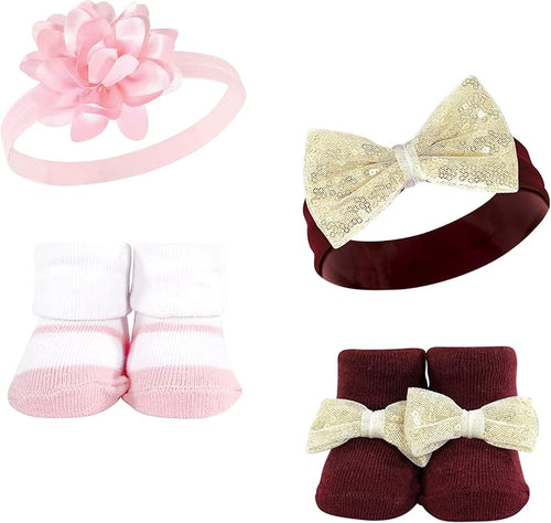 Hudson Baby baby-girls Headband and Socks Set