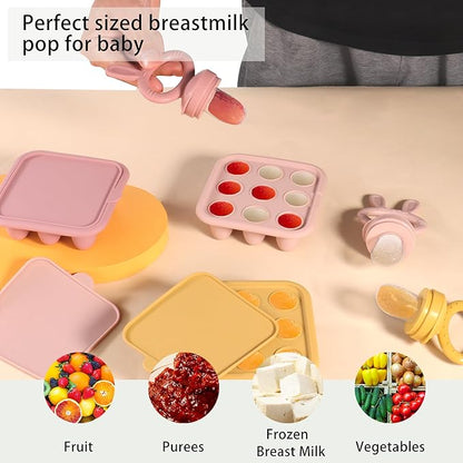 WAJIAYON Baby Food Freezer Tray Silicone Nibble Freezer Tray,Baby Fruit Food Feeder Teether Tray