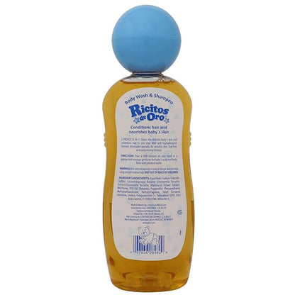Ricitos de Oro 2-in-1 Baby Hair and Body Wash, Hypoallergenic Tear Free Body Wash and Shampoo with Chamomile and Honey 2-Pack of 13.5 FL 2 Bottles.