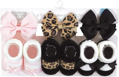 Hudson Baby Girl's Headband and Socks Giftset