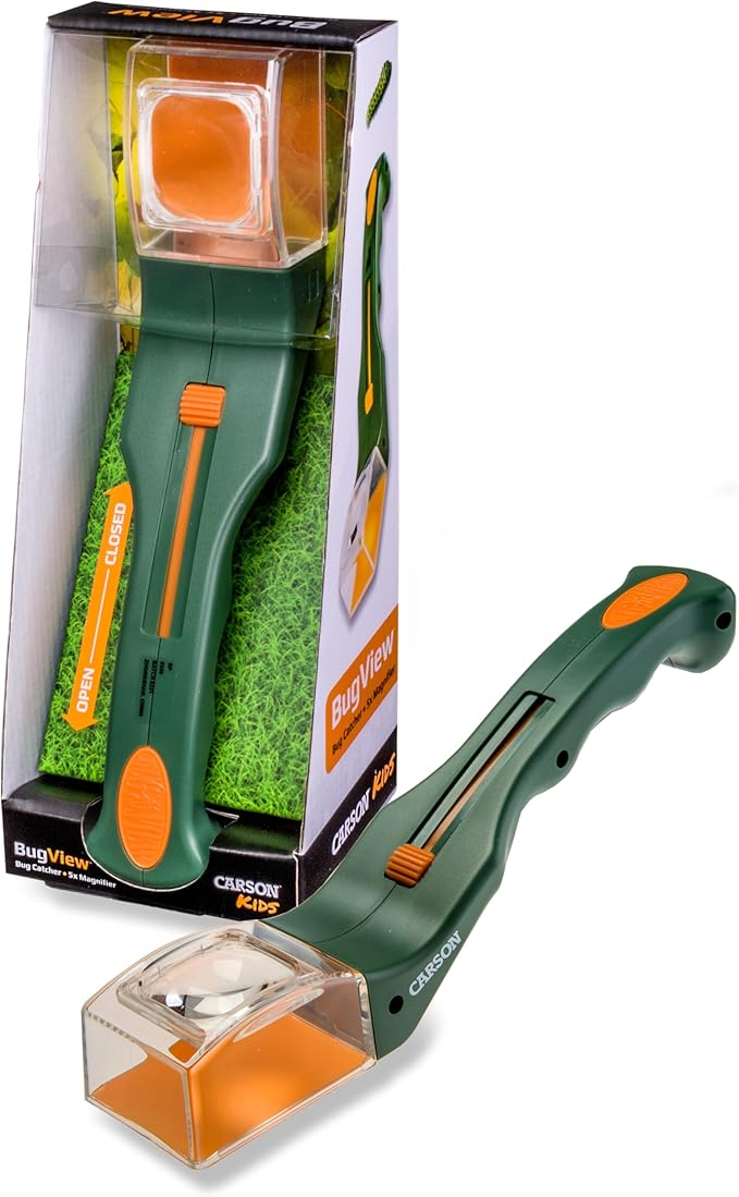 Carson BugView 5x Magnifier Quick-Release Bug Catching Tool, Stem Educational Toy for Kids and Adults (HU-10)