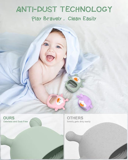 ?? Packs??Teething Toys for Babies 0-6 Months, Never Drop Silicone Baby Teether