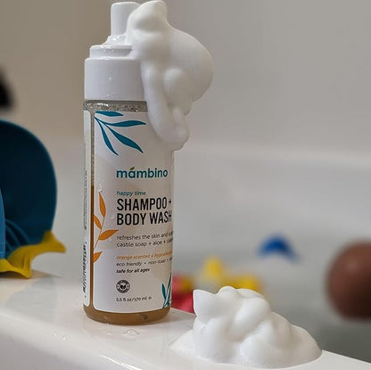 Mambino Organics Soothe Me Shampoo & Body Wash for Kids - Hypoallergenic, Plant-Based 5.5floz