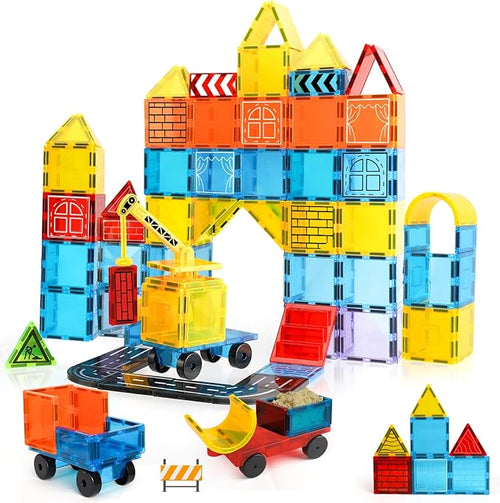 TOY Life Magnetic Tiles for Kids Ages 3-5, Building Toys for Kid Age 4-8, Magnet Construction Tile for Toddler 1-3, Kid Preschool Toys 45 Pcs