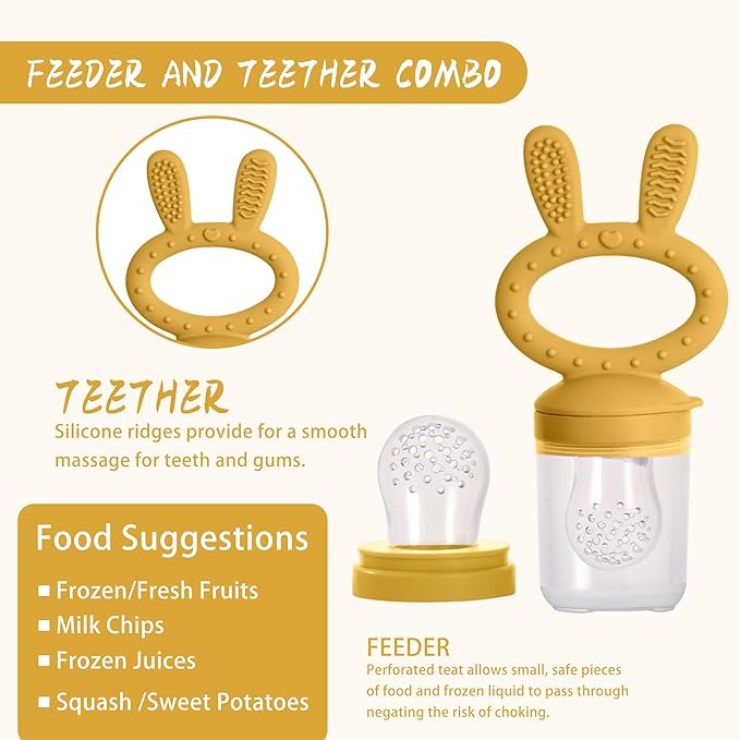 WAJIAYON Baby Breastmilk Popsicle Molds & Baby Fruit Feeder (2 Pack), Baby Food Freezer Tray Storage Containers
