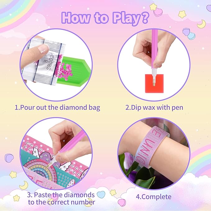 Unicorn Gifts for Girls, 14PCS Unicorn Toys Birthday Gifts for Girls Age 3 4 5 6 7 8 Years Old with Light Up Star Pillow Plush Blanket Diamond Art Bracelet, Girls Kids Toys